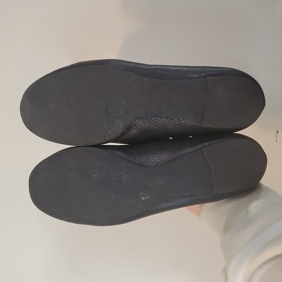 Tory Burch Black Leather Ballet Flats Size 8 Minimalist Preppy Office Attire - Picture 16 of 16